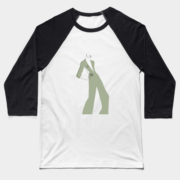 Green Suit Baseball T-Shirt by Explicit Design